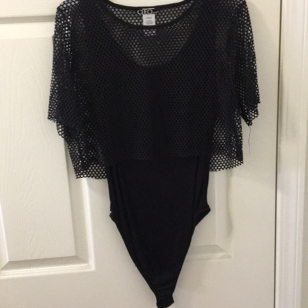 Black football jersey bodysuit.